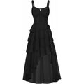 Amazon fashionruffles suspender dress for women summerretro silmslimming look chiffon skirt