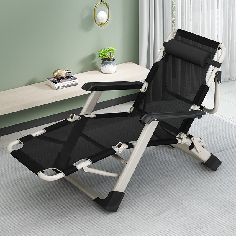 Folding recliner summer folding chair lunch break recliner accompanying folding chair office backrest for home foldable bed