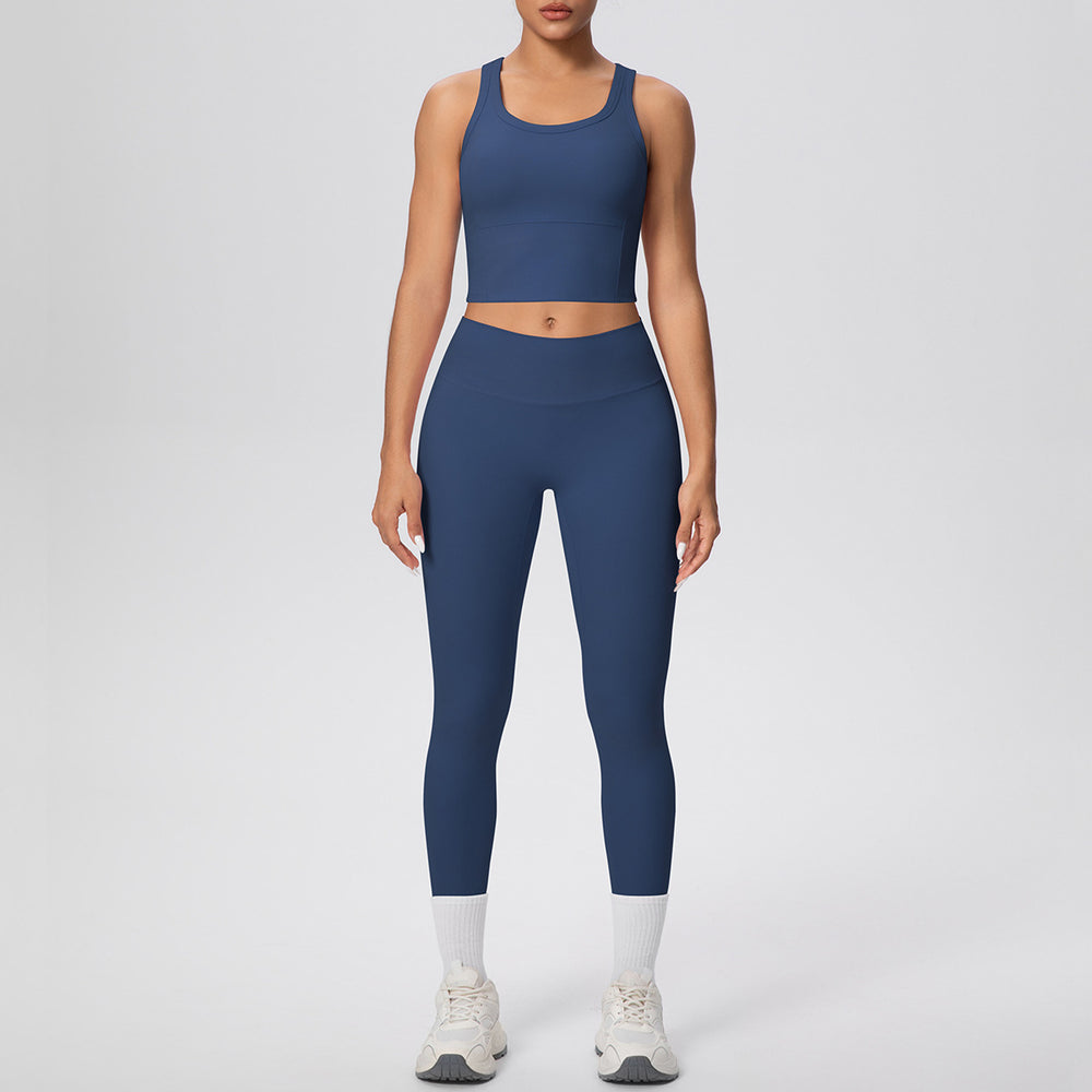 European and american new cloud-like compression yoga set - shockproof, quick-drying, beautiful back design - outdoor leisure running fitness apparel