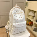 2025 new spring outing: stylish & chic solid color/floral casual student backpack - fresh & feminine everyday bag