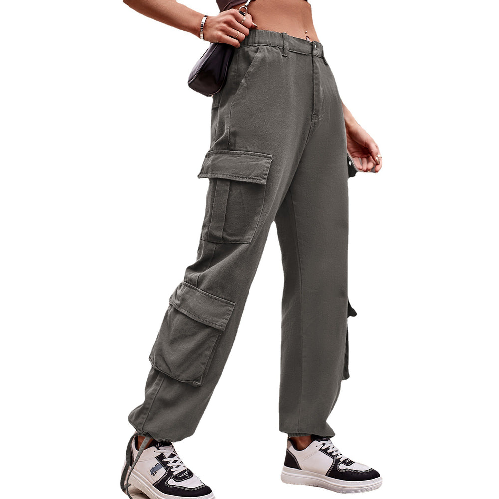 cross-border fashion: european & american style women's denim cargo pants - new  listing, relaxed fit with drawstring design, casual activewear