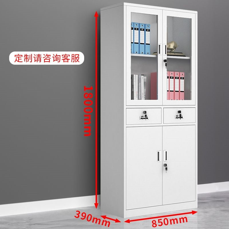 Divided lower section low cabinet steel iron cabinet office financial storage with file cabinet information cabinet for home balcony cabinet
