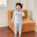 Kidsfall and winter shu velvet 320gthickenedpure cotton autumn clothes and long pants home clothes suit class a boneless baby suit clothes