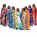 supply of african women's chiffon digital printing abaya + loose pants suit