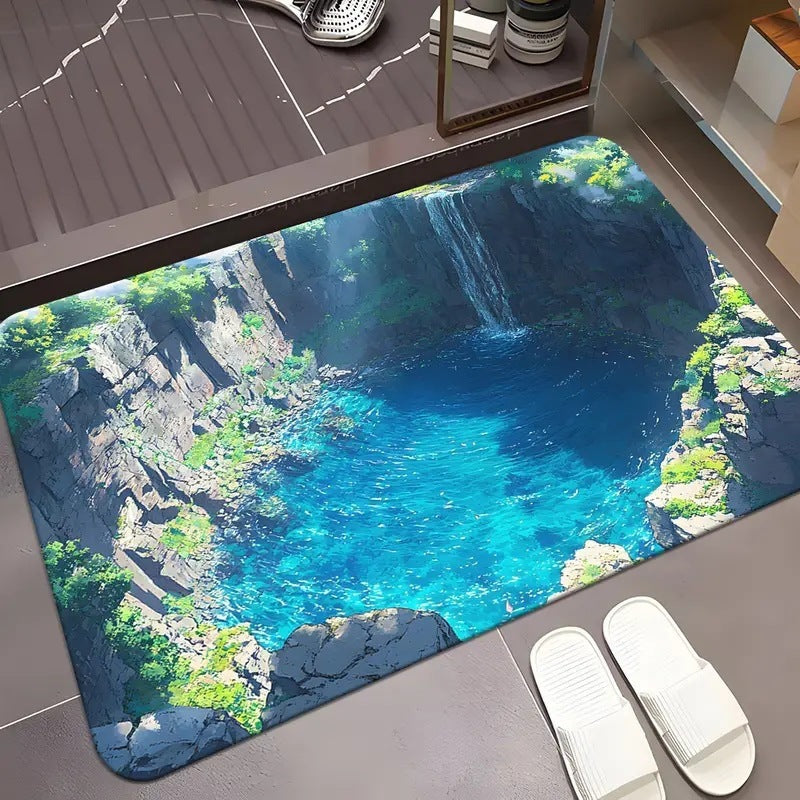3d visual trap floor mat bathroom absorbent mat non-slip foot mat entrance door mat entrance door mat