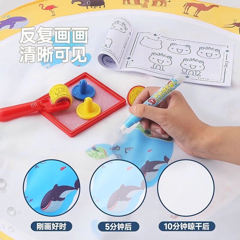 Kids' magic water canvas - baby doodle water painting blanket - toddler reusable pen magic water drawing mat - cross-border toy