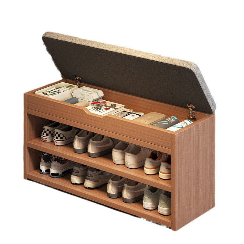 At the beginning of one piece, the shoe change stool is at the door of the household, the shoe rack can be seated at the door, the shoe cabinet is integrated with the stool, the entrance cabinet, and the storage cabinet.