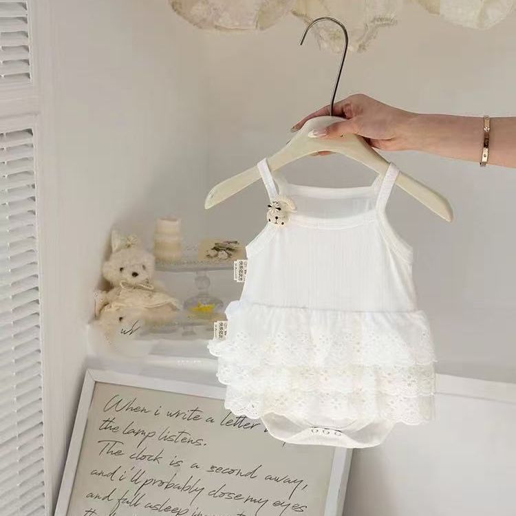 Summernew arrivalinfant outwear suspender bag butt shirt baby girl cute suspender cartoon bag butt skirt crawling suit summer