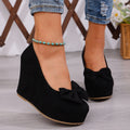 export plus size spring/autumn round toe suede fashion flats women's spring/autumn new waterproof platform wedge heel chunky sole flats