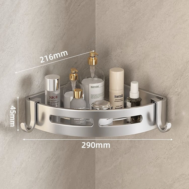 No-drill bathroom shelf - wall mounted corner basket for towels, soap, and more