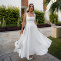 Export   spring and summer new arrival european and american women's clothing elegantpure color square collar sleeveless waist suspender dress
