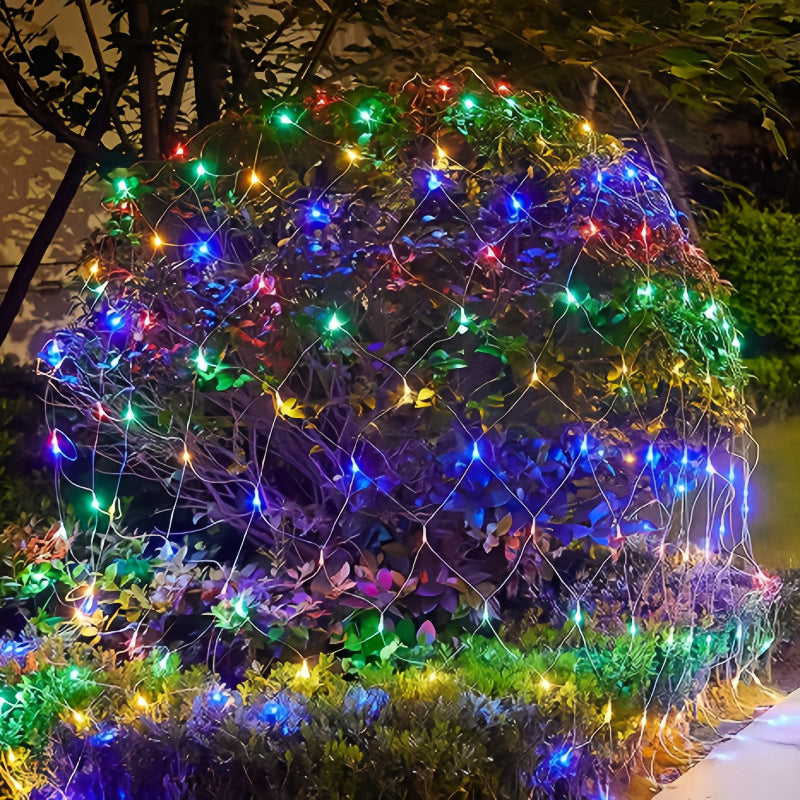 Cross-border LED fishing net light outdoor garden decoration lawn light festival lighting scene arrangement plug-in cover tree light