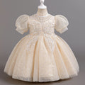 Girls' dresses: custom-made princess gowns for international e-commerce, european and american style flower girl dresses with sequins and tulle skirts, runway performance costumes