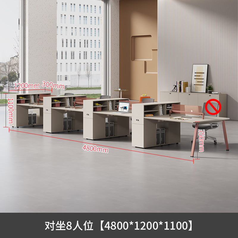 Staff desk office desk and chair combination casual modern office screen computer desk employee slot six-person booth