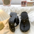 K-style star thick soleheight increasing flip-flops for women new arrival summer outwearpetiteseasiest for match flip-flops for women