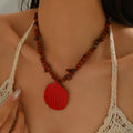 Bohemian necklace wholesale niche design pendant shell jewelry colorful crushed stone necklace women's ocean choker