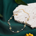 European and american cross-border new jewelry fashion daisy beach anklet handmade bohemian daisy pearl anklet for women