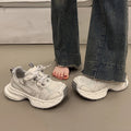 European style versatile parisian dad sneakers women's chunky platform casual shoes 2026 spring/summer mesh breathable outdoor athletic shoes
