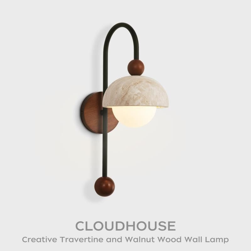 New chinoiserie medieval yellow travertine walnut wall lamp retro living room bedroom bedside stair corridor aisle atmosphere lamp