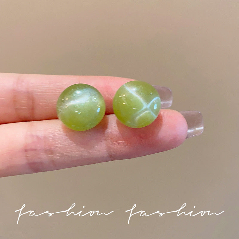 Dopamine ball stud earrings - unique design for women, perfect for summer, clear and versatile, sweet and cute, simple and easy to match