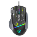 Dazzling silver fox g7 wired mouse - macro programmable, rgb illuminated, for pc, laptop, esports gaming, mechanical mouse