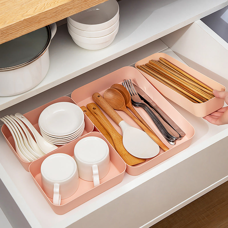 Kitchen Supplies Tableware Storage Box Desktop Seasoning Box Plastic Food Grade Drawer Organizing Storage Box Chopsticks Storage