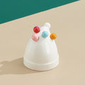 Creamy white christmas hat set (6 forks + 1 can)