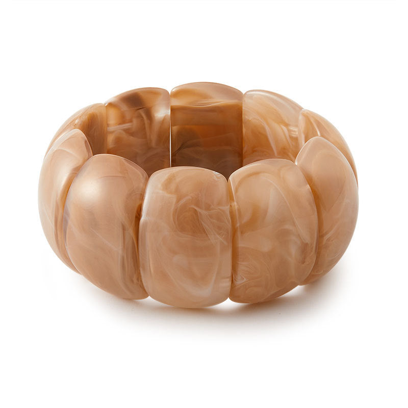 Adjustable resin bracelet wholesale - european & american cross-border jewelry - fashionable, trendy, light luxury, high-end ombre wide bangle for women