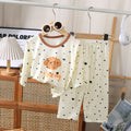 a type kids home clothes for boys and girls cartoon thin pajamas modal air-conditioning clothes openable short sleeves