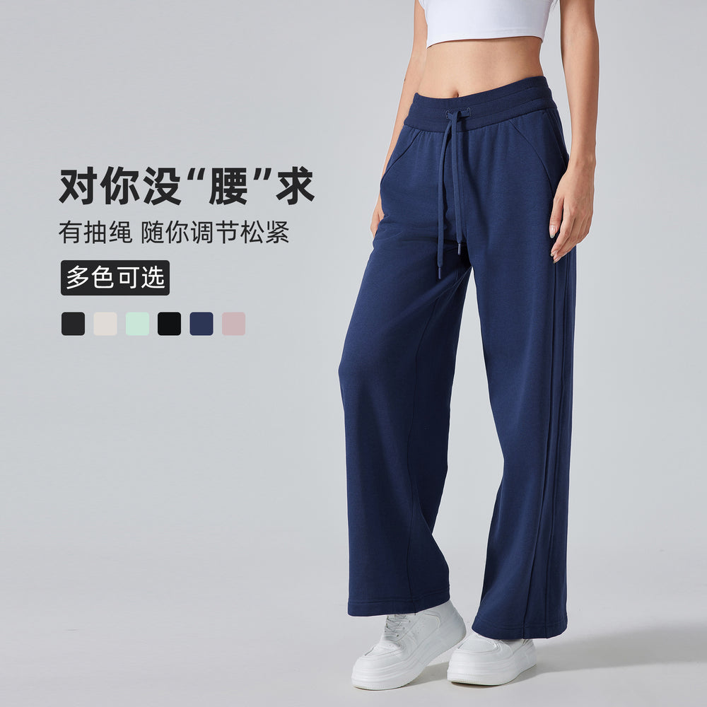 Fall and winterloose sports sweatpants for women easiest for matchwork clothingloose pantshigh waistslimming lookheattechstraight-legcasual pantsdaw134