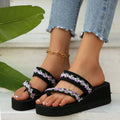Beach vacation flower flip-flops women's summer fashion outwearthick solepopular slippers insnew arrival beach sandals