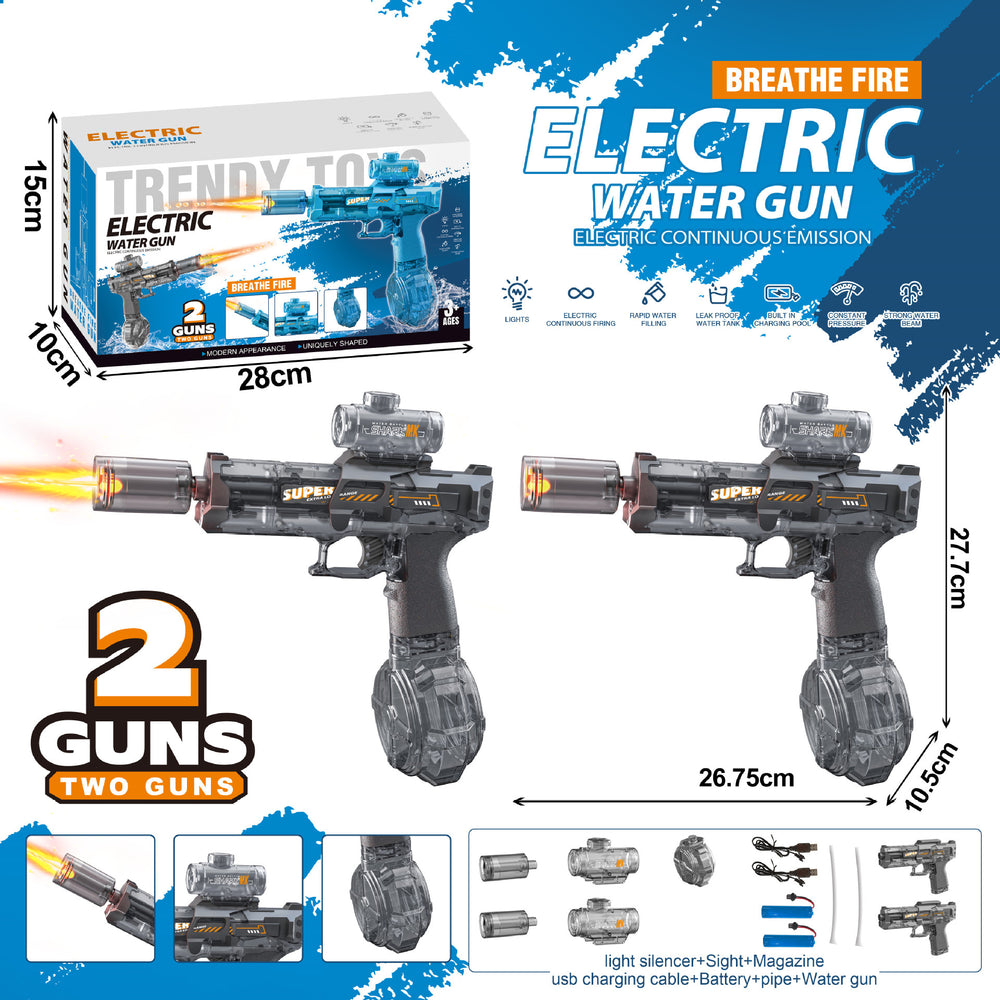 fire light small ice mouse electric water gun high-speed continuous firing return pulse electric gun toy kids water gun hot model