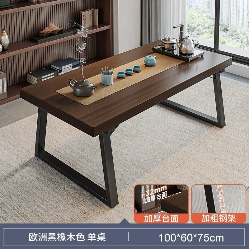 Solid wood color tea table and chair combination, one table and five chairs, tea table, new chinoiserie negotiation office large board tea table, coffee table
