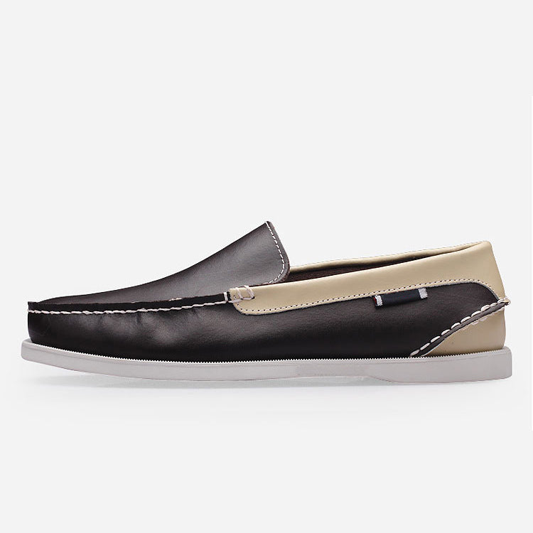 Export original single sailboat lazy shoes men british casual leather shoes cross-border slip-on driving shoes breathable trendy shoes