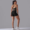 European and american sexy backless bra sports tank top high-waisted butt-lifting leggings seamless yoga outfit quick-dry fitness set