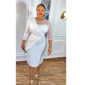New arrival   cross-border export lace patchwork dress african women's plus size midi skirt finished