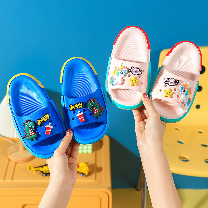 2023 new children's slippers - boys' and girls' soft-soled cartoon slides for home, baby and toddler bath, anti-slip sandals - wholesale