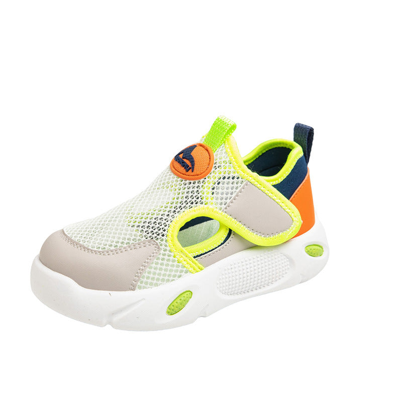 2025 summer new boys sandals thin children medium and older children mesh breathable boys sports single mesh shoes bag head