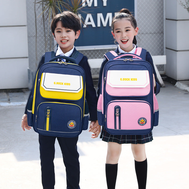 New authentic little yellow duck backpack - elementary school backpack for grades 1-6 - lightweight, spine-protecting, minimalist kids' backpack