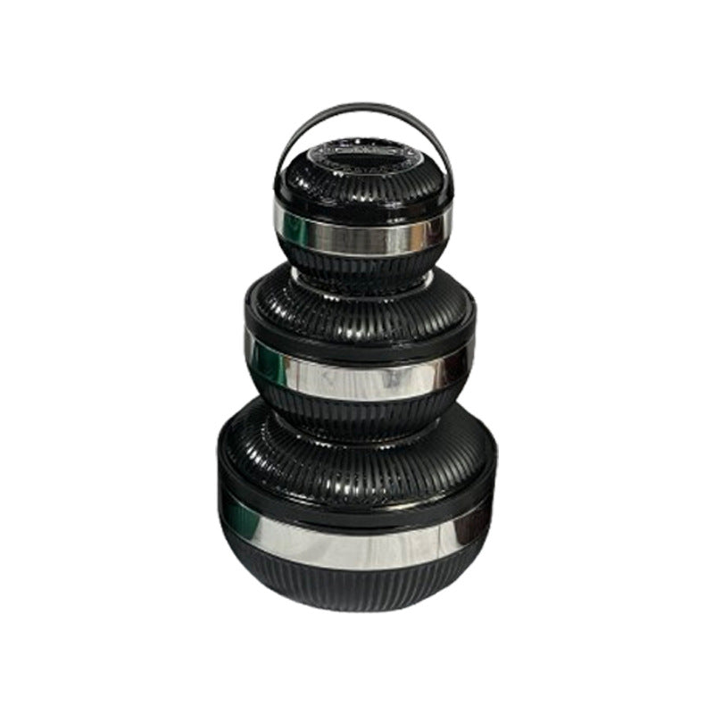 3pcs insulated round food container - food grade, airtight, long-lasting temperature lock lunch box - dropshipping available - perfect for office workers