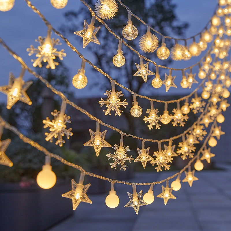 Outdoor camping led ball light string Outdoor battery box decoration star light Room atmosphere bubble ball light string