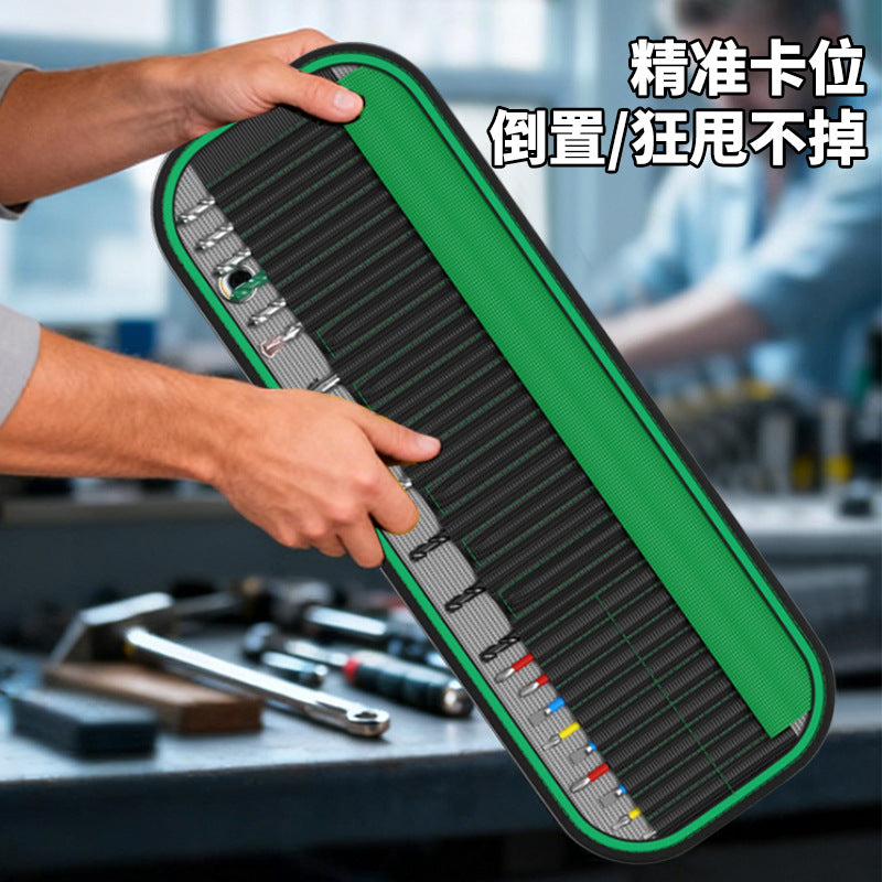 Electrician's tool kit: durable, multi-functional roll-up bag for screwdriver bits, drill bits, and accessories - portable, heavy-duty, and wear-resistant