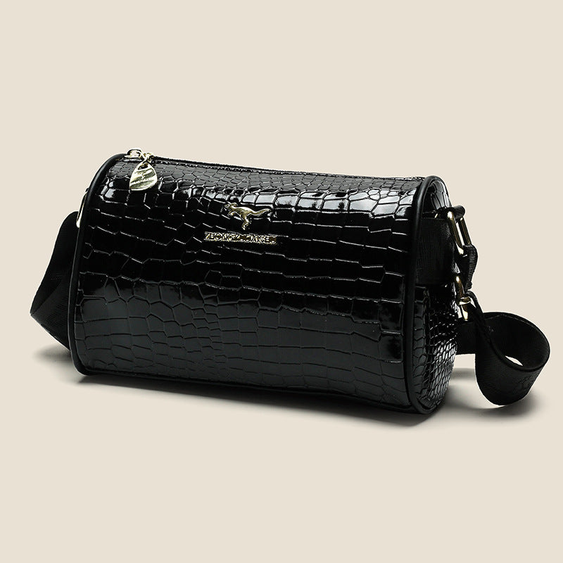 new arrival crocodile pattern women's bag easiest for matchfashion wide shoulder strap crossbody bag classy texture accessible luxurypure color shoulder bag