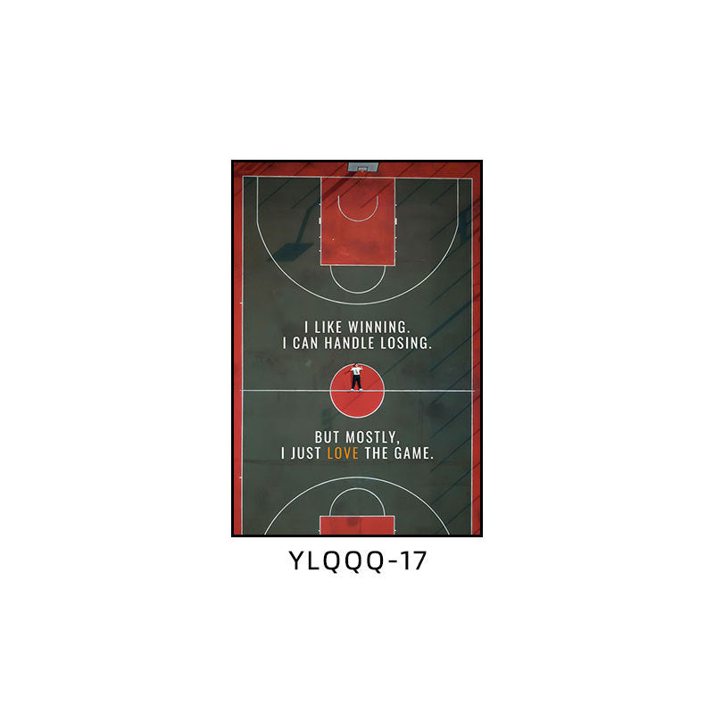 Basketball decorative painting boys bedroom theme room layout hanging painting youth sports field stadium gymnasium mural