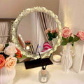 Sunflower popular desktop makeup mirror acrylic dressing mirror bedroom led light dressing table luminous light rotate mirror