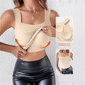 cross-border women's fashion solid color padded bralette top - versatile underwear, loungewear, and u-neck vest