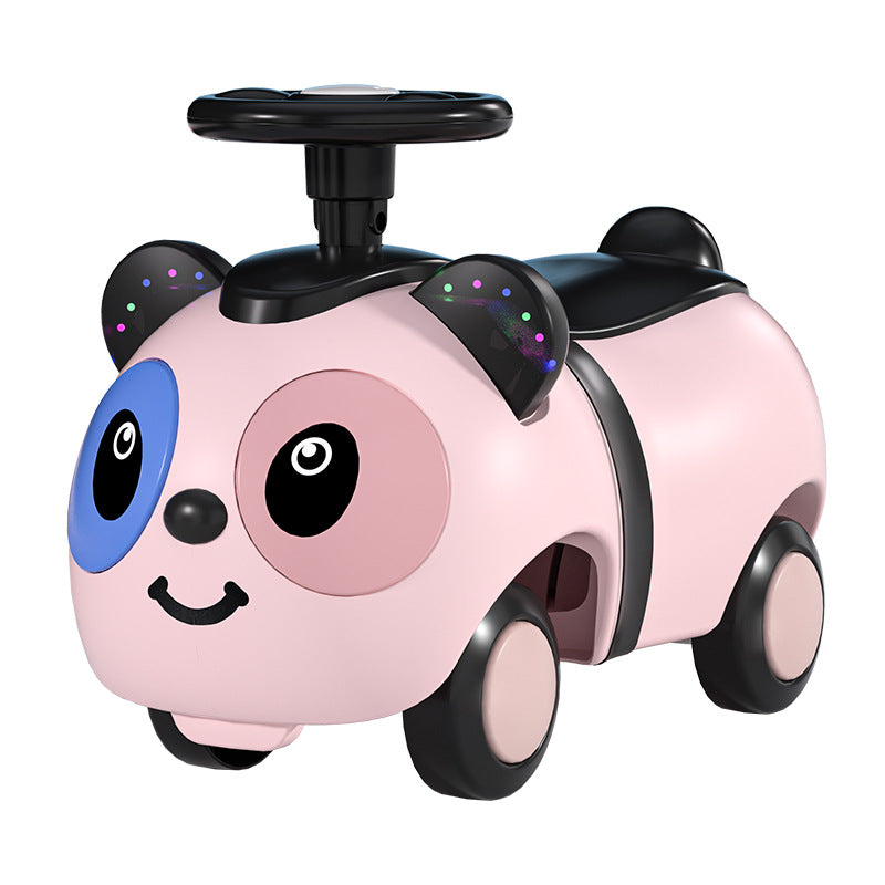 New children's panda yo-yo car baby four-wheel scooter 1-5 years old children's toy car twist car peanut car