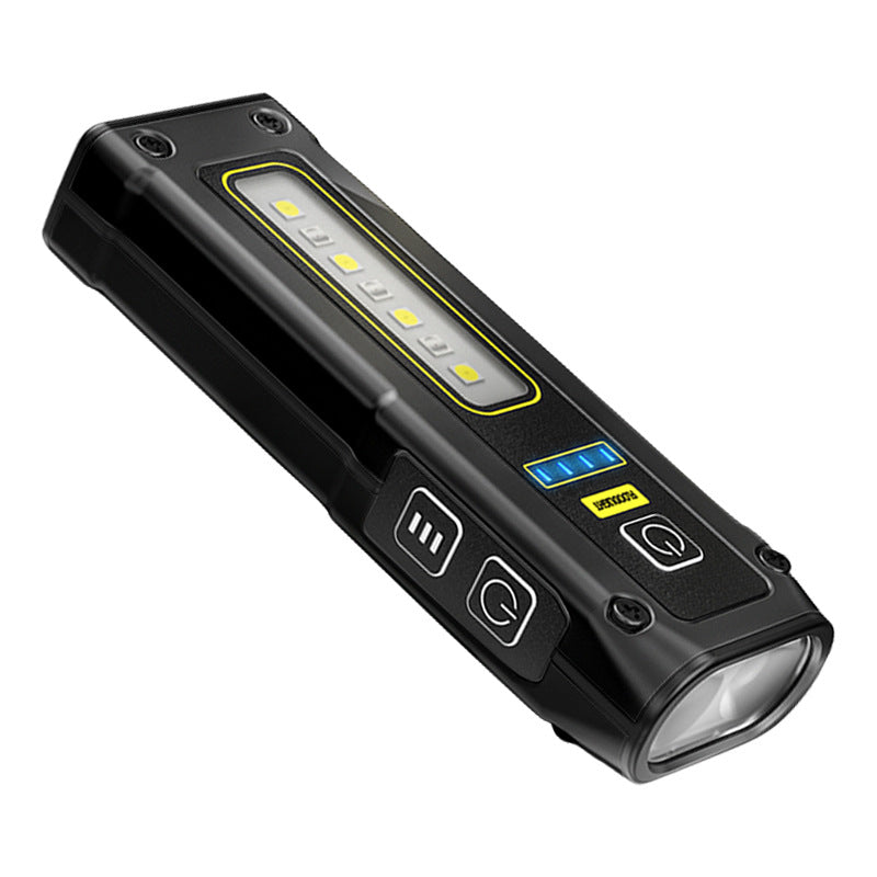 Cross-border new mini dual light source flashlight TYPE-C fast charging multi-function with magnet work light emergency flashlight
