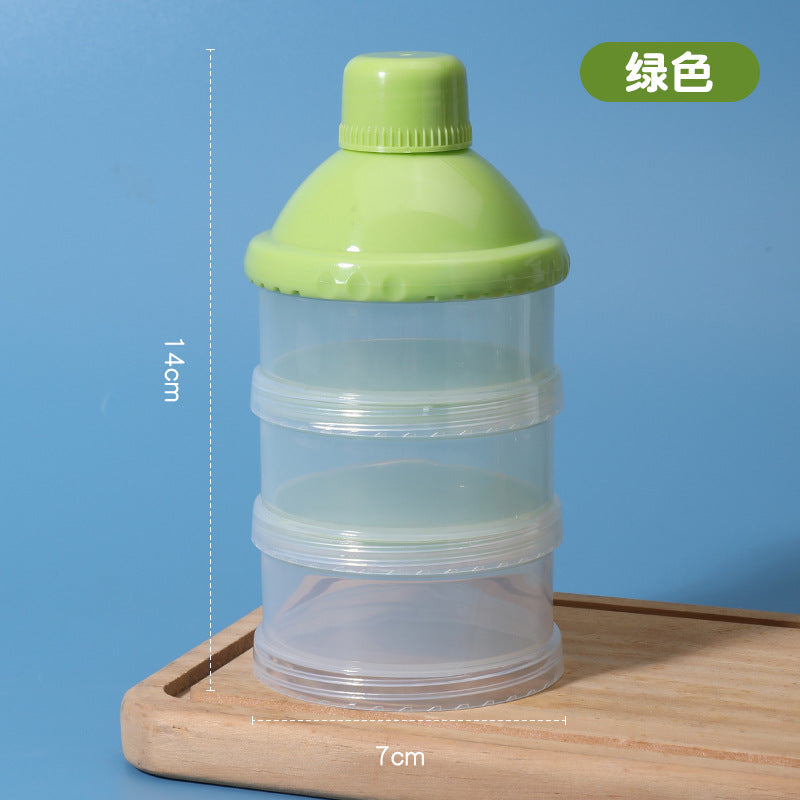 Infant simple milk powder grid has three layers and four layers, independent layered milk powder grid, children's portable rotating milk powder box