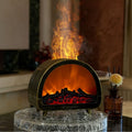 European and american retro copper fireplace aroma diffuser - cross-border bestseller, desktop fragrance machine, home use carousel colorful flame humidifier